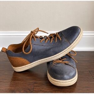 Born Marcus Mens Blue Leather Low Top Sneakers Shoes BM0006372 Size 9M
